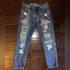 Women’s “Machine” brand low rise ripped/distressed jeans
